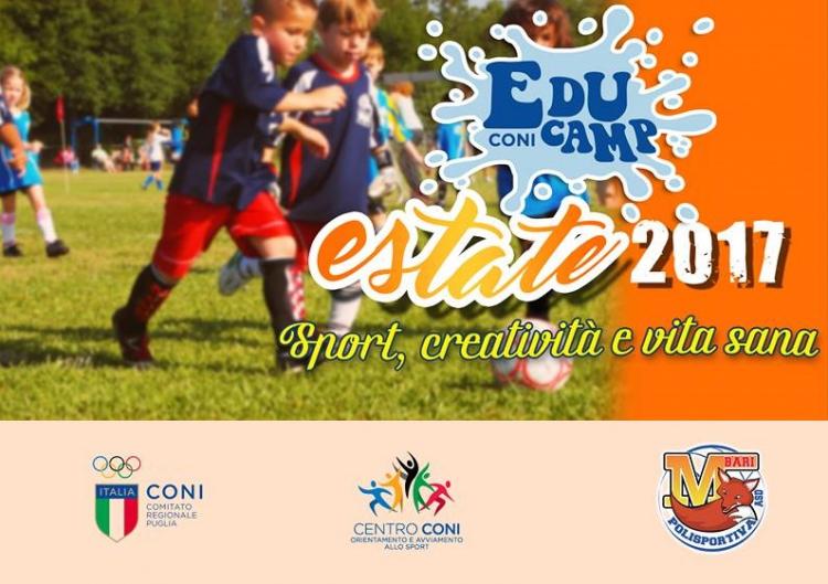 Il campo estivo della Polisportiva M Bari ha il marchio CONI: parte il 12 giugno l’EDUCAMP 2017